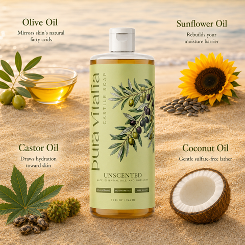 Unscented Castile Soap Body Wash 32 Oz