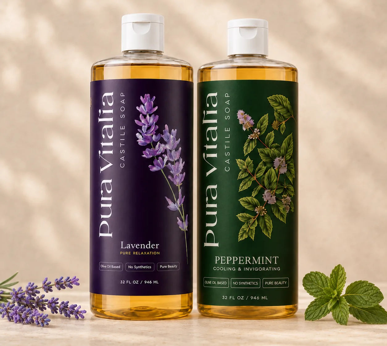 Lavender and Peppermint castile soap bundle